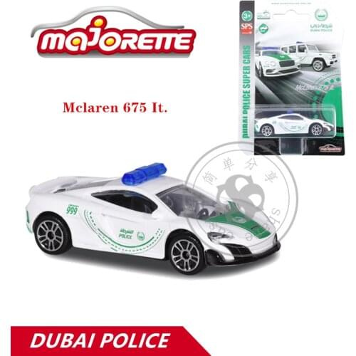 Majorette 1/64 DUBAI POLICE SUPER Cars Mclaren 675 Lt Hot Pop Kids Toys Motor Vehicle Diecast Metal Model