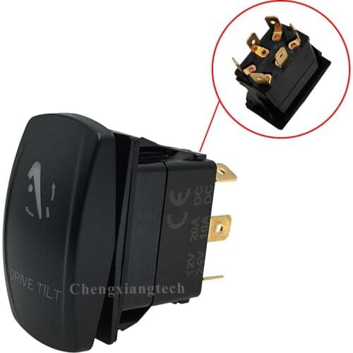 DC Momentary Motor Reverse Reversing Polarity Blue Led Rocker - Drive Tilt -Toggle Switch (On) Off (On) / DPDT Control 12v 20A