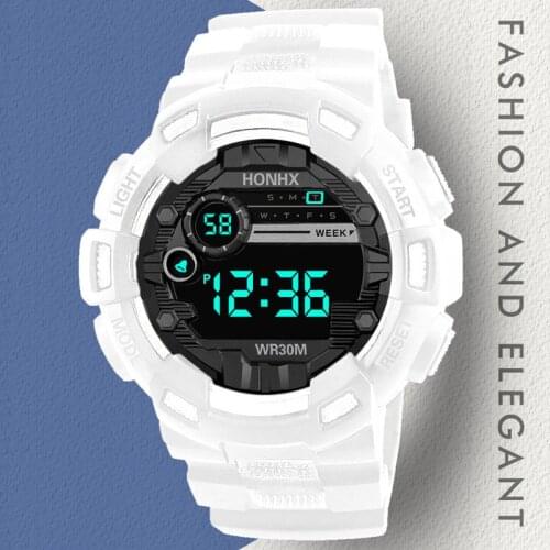 Men Sport Digital Watch Waterproof White Led Electronics Watch For Students Boys Male Clocks Reloj Hombre Montre Homme