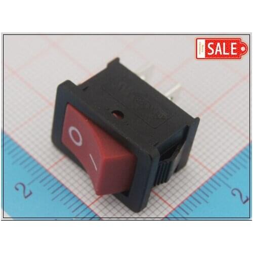 Wholesale (100Pcs/lot) 2 Pins Copper Pin 2 Position Red Mini Miniature Electrical Boat Rocker Switch, ROHS