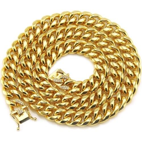 2021 020Pop Necklace European Hip Hop With Thick Cuban Chain Necklace Aggressive Mens Big Gold Chain Necklace
