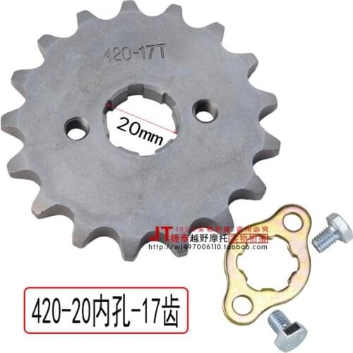 Apollo lifan locin motorcycle front chain sprocket 420 size 15t 16t 17t atv quad 90cc 110cc 70cc mini monkey bike dirt pit bike