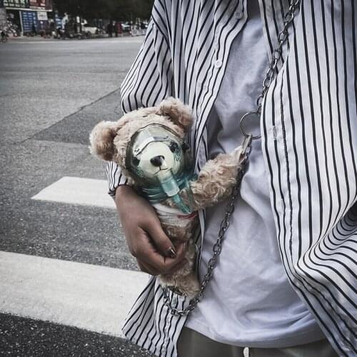 20cm plush toy stuffed doll cartoon animal ted bear crossbody messenger single shoulder coin bag satchel package purse 1pc