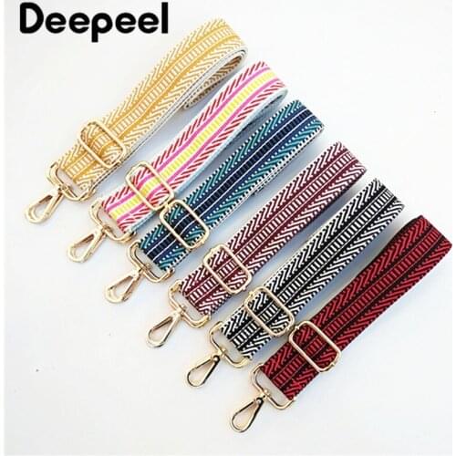 Deepeel 3.8*130cm Women Wide Bag Straps Striped Knit Shoulder Bag Handbag Crossbody Adjustable Long Strap DIY Sewing Accessories