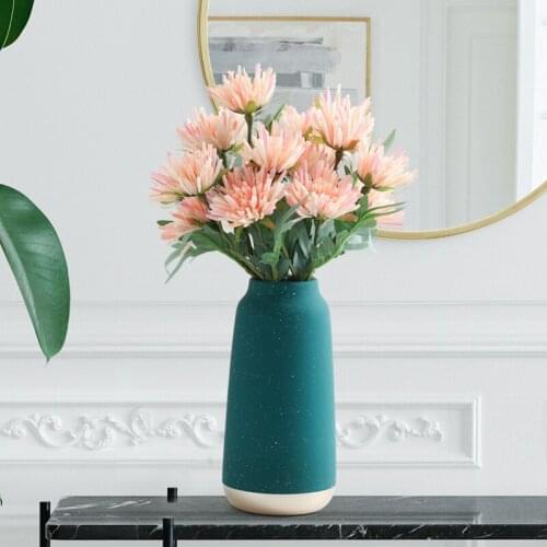 Modern Ceramic Flower Vase Gold Plated Snowflake Vase Water Planting Container Home Decorative Wedding Gift Blue/Green