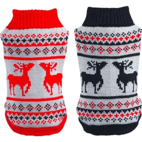 Reindeer Dog Sweaters Pet Dog Clothes Christmas Costume Pet Cat Winter Knitwear Warm Clothes For Small Middle Large Dog Costumes