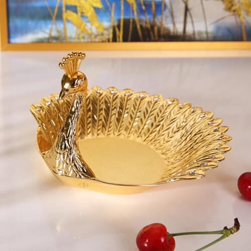 IMUWEN New Elegant Plate Luxury Delicate Bird Style Dried Dish Fruit Plate Snack Tray Home Nut Bowl For Table Decoration