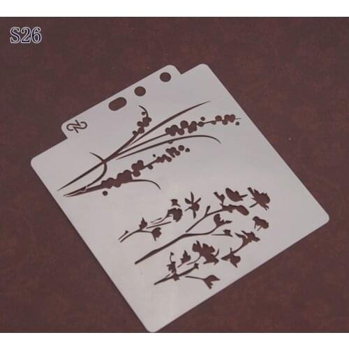 Grass flower Layering Stencils graffiti hand copied board hollowed out photo album graphic spray painting tool