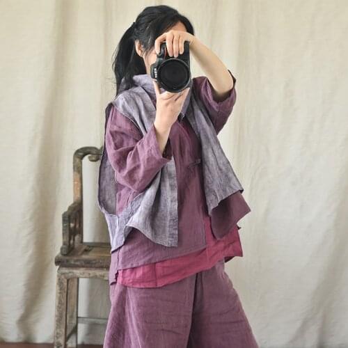 Women Retro Single Button Solid Color Vintage Linen Jacket Ladies Spring Summer Flax Coat Outerwear Female V Neck Jackets 2021