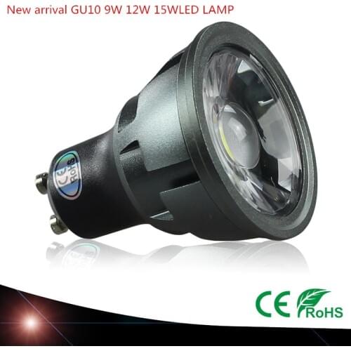 1pcs New arrival high quality LED GU10 Spotlight 9W 12W 15W 85~265V dimmable Christmas Led ceiling bulb lamp cool warm white