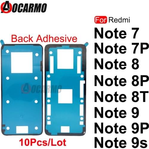 Aocarmo 10Pcs Back Adhesive For Xiaomi Redmi Note 7 8 9 Pro 9S 9s 8T Back Glass Cover Adhesive Sticker Glue