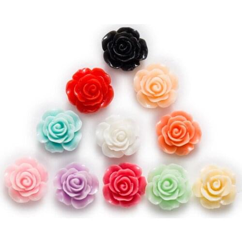 10 Piece Rose Flower Resin Flatback Scrapbooking Embellishments DIY Phone Decoration Craft Making Cabochon 10-20mm