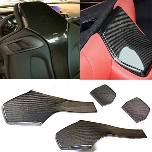 4PC Carbon Fiber Car Inner Seat Back Covers Trims for BMW F80 M3 Sedan F82 F83 M4 Coupe Convertible 2014 2015 2016 2017 2018