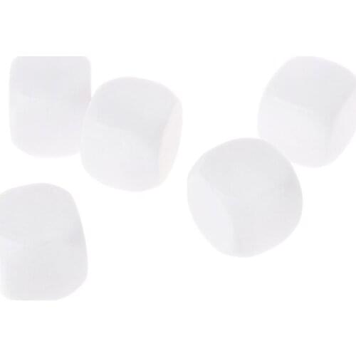 5pcs 20mm White Blank Acrylic Dice Kid DIY Write Painting Graffiti Family Games E56D