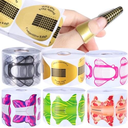 500pcs Nail Forms for Nail Extension Sticker French Tips Acrylic UV Gel Building Nail Art Builder Paper Arch Manicure Tool TR941