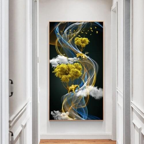 Abstract Golden Elephant Tree 5D DIY diamond painting full square drill 3d rhinestone mosaic set diamond embroidery sale A815