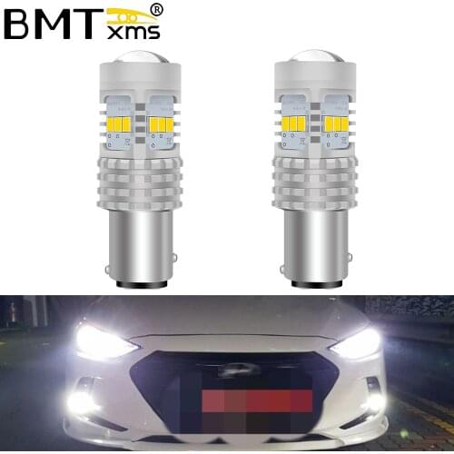 BMTxms Auto LED DRL Daytime Running Light Canbus P21/5W BAY15d 1157 CAN-bus Bulbs For Peugeot 408 308 3008 RCZ 12V 1500LM White