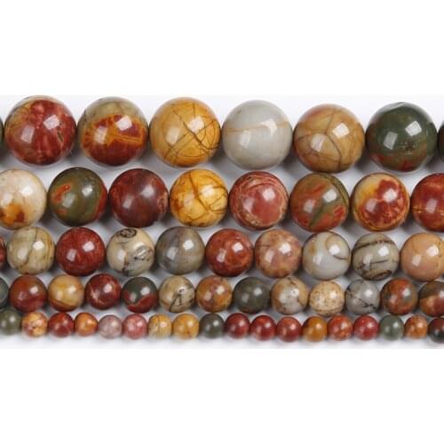 Free Shipping Wholesale 4 6 8 10 12mm Natural Colorful Picasso loose stone jewelry Round Beads Natural agat Beads DIY