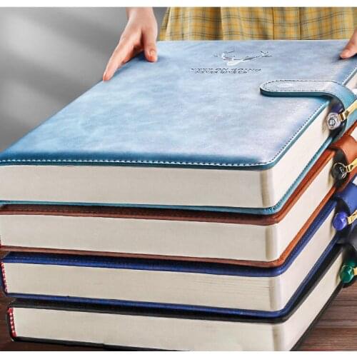 A4 Notebook Ultra-thick Thickened Notepad Business Soft Leather Work Meeting Record Book Office Diary Sketchbook Students Cute