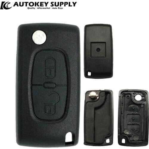 For Peugeot 2 Buttons Without Battery Holder Key Shell (Blade With Groove) AutokeySupply AKCPF110