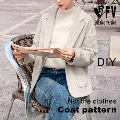 Womens short suit jacket pattern garment cutting structure design drawing 1:1 finished pattern BWT-121