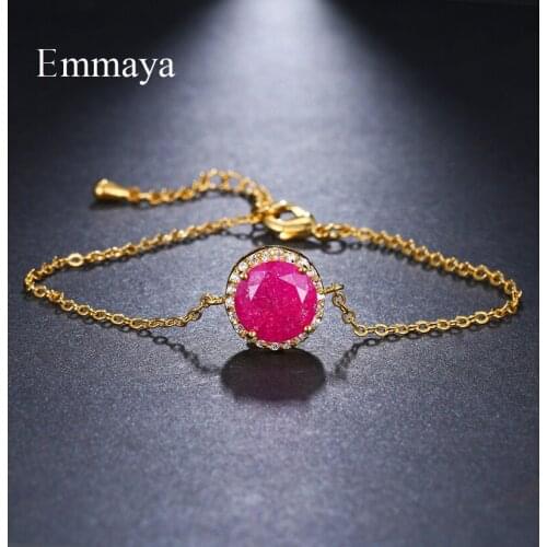 Emmaya Brand Fashion Luxury Charm Multicolor Elegance Adjustable Round Crystal Zircon Bracelets For Woman Wedding Party Gift