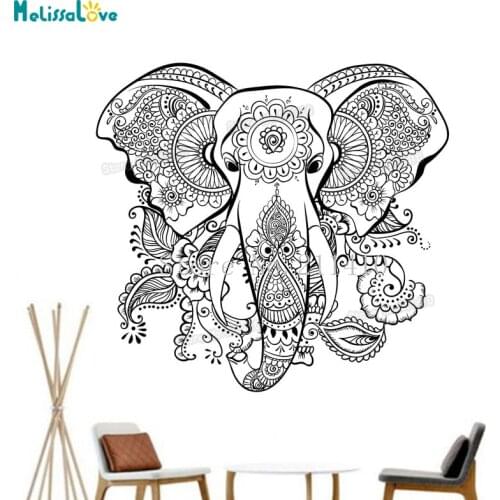 Art Design Wall Sticker Elephant Decals For Living Room Bedroom Self-adhesive3d Vinyl Wall Art Murals Unique Gift YY836