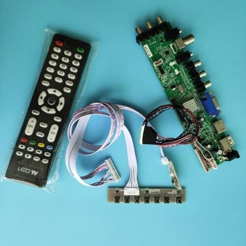 Kit For LTN156AT24-P01/LTN156AT24-801 Panel DVB-T2 Signal digital controller board 1366X768 screen HDMI AV LED USB VGA TV remote