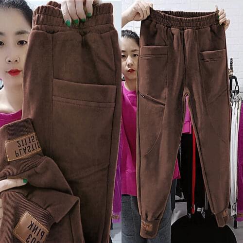 Plus Velvet/no Velvet Autumn and Winter Large Size Loose Thick Sports Pants Casual Harem Pants Legging Legging Pants Women