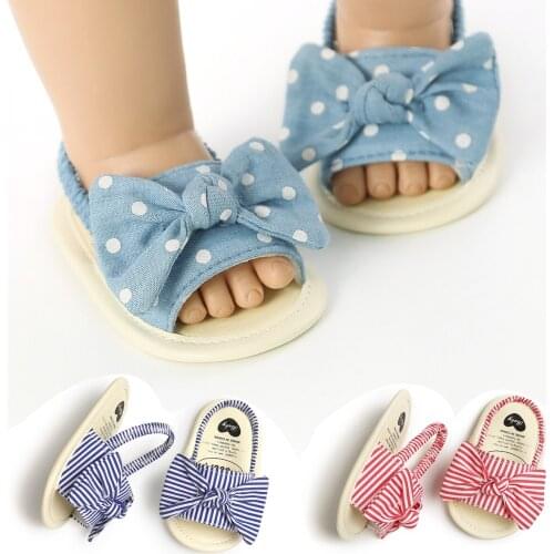 Summer Children Bowknot Sandals Baby Kids Boys Girls Shoes Non-Slip Canvas Bowknot Toddlers Newborn Infantil Sandals