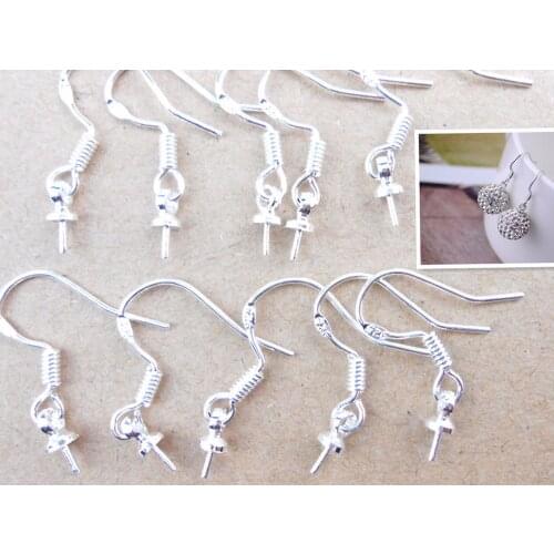 HOT 200PCS Wholesale Jewelry Making Beads 925 Sterling Silver Accessory Findings Joint Earrings Hook Earwire