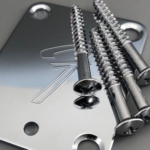 Micro Tilt Guitar Neck Plate F Chrome For ST TL Guitar