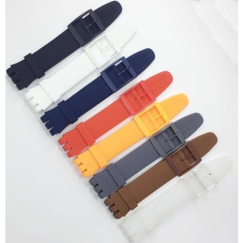 MR NENG Watch accessories for Swatch strap buckle For SWATCH silicone Black Navy Red watch band 16mm 17mm 19mm 20mm rubber strap