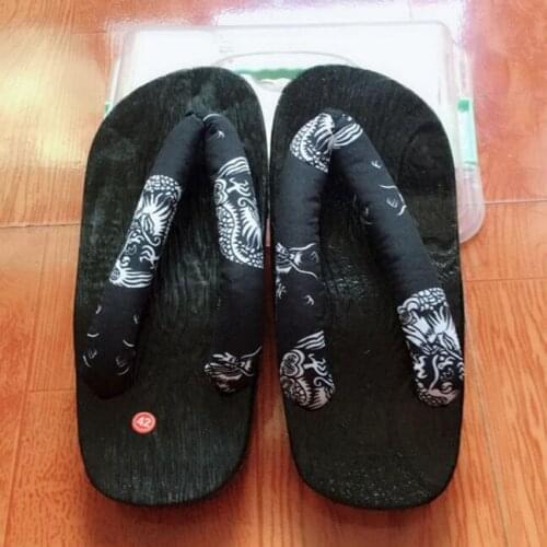 Man Wooden Slippers Flip Flops Japanese Style Traditional Clogs Geta Kimono Fashion Slip On Beach Indoor Outdoor Shoes 2021