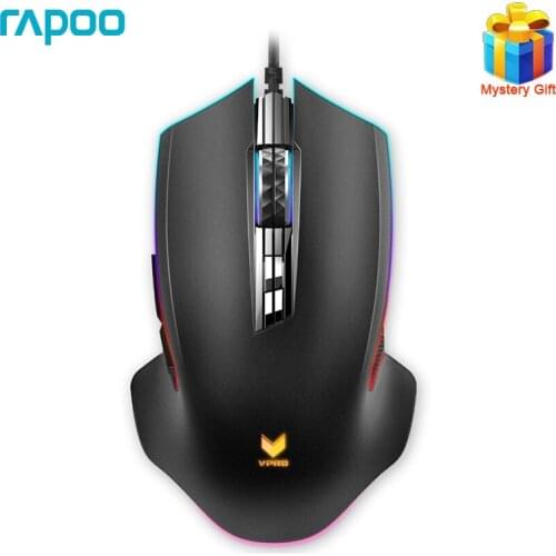 Rapoo V20PRO Original Optical Gaming Mouse Wired Mouse with 8000DPI 9 Programmable Buttons for Mouse Gamer PUBG Overwatch LOL