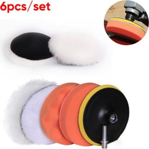 6pcs/Set 4inch 100mm Car Polishing Pads Polished Plates Kit With M10 Drill Adapter For Polish Buffer Removes Scratches