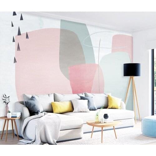 Bacaz Geometry 8D Papel Cartoon Mural Wallpaper for Girls kids Room 3d Wall Mural Wallpaper 3D Photo Murals