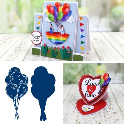 2021 New Balloon Cutting Dies and Stamps Scrapbook Diary Decoration Stencil Embossing Template DIY Greeting Card Make Albums