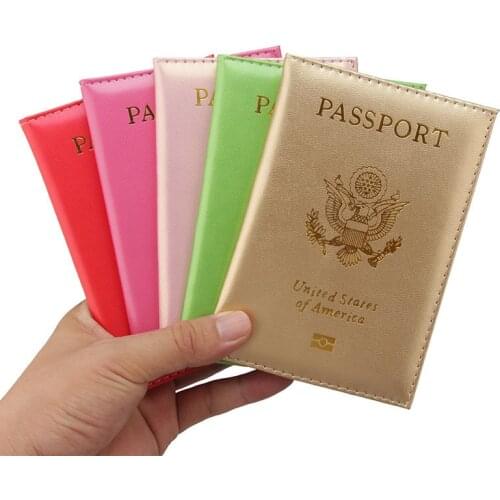 US Passport Cover 9 Colors Mens Passport Cover Leather Elegant Womens Travel Passport Holder Card Holder Fashion Ticket Holder