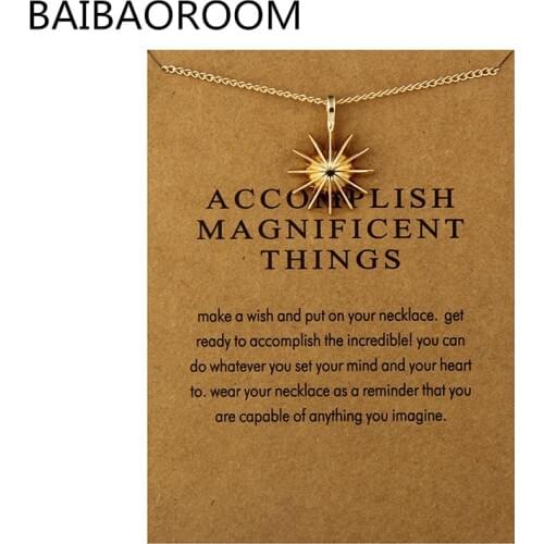 12pcs Fashion Jewelry Reminders Accomplish Magnificent Things Starburst Charm Necklace For Women