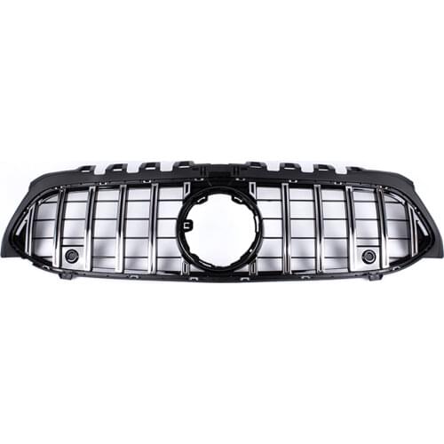 Car Front Radiator Grille For Mercedes-Benz W177 A-Class A200 A250 A45 2019 Silver ABS GTR Style Exterior Moulding Grill
