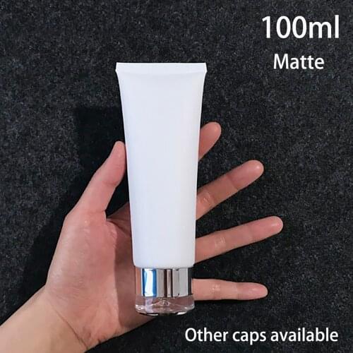 Empty 100ml Matte White Plastic Soft Tube 100g Frost Makeup Cosmetic Lotion Black Hair Color Shampoos Containers Travel Bottles