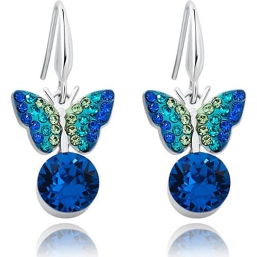 Ms Betti 2021 Butterfly Rhinestones Drop Earrings New Design Girls Gift For Women Wedding Party Jewelry
