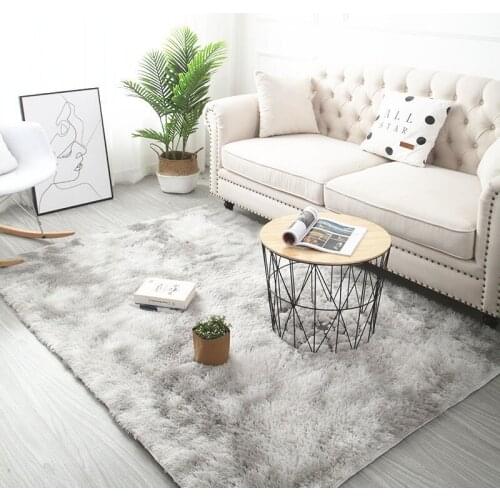 Nordic thickened tie-dyed silk wool carpet living room coffee table mat carpet plush room decoration rug children crawling rug