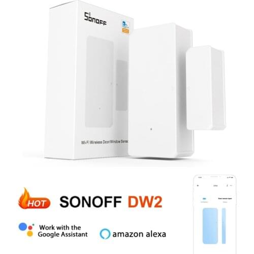 SONOFF DW2 Smart Home WiFi Safe Door Window Sensor Alarm Security Lock Detector By Phone Work With EWelink APP Alexa Google Home