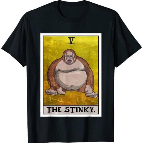 Th Stinky Meme Tarot Card Uh Oh Stinky Monkey T-Shirt Cotton Tops Shirts For Men Customized T Shirts Birthday Prevailing
