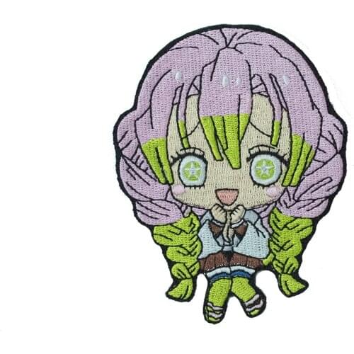Demon Slayer Mitsuri Kanroji Embroidered Patches Animated Cartoon Cute Mini Style Character Applique Customized Backpack Clothes