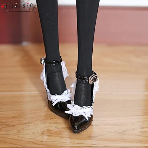 AIIaosify BJD 1/3 Female Doll Shoes Sd Flat Feet High Heel Feet Cd Buckle Lace Shoes