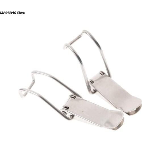 ZLinKJ 2PCS Simple Window Cabinet J115B Hardware Cabinet Boxes Spring Loaded Latch Catch Toggle Iron Hasp For Sliding Door