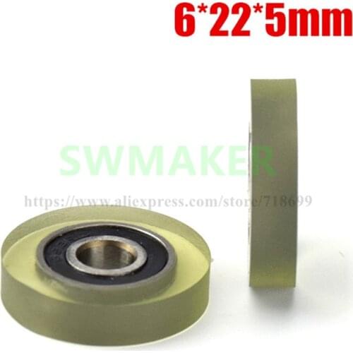 1pcs 6*22*5mm 696 Bearing,PU Polyurethane Soft Rubber, Conveyor Belt Press Wheel of Banknote Counting and Distribution Machine